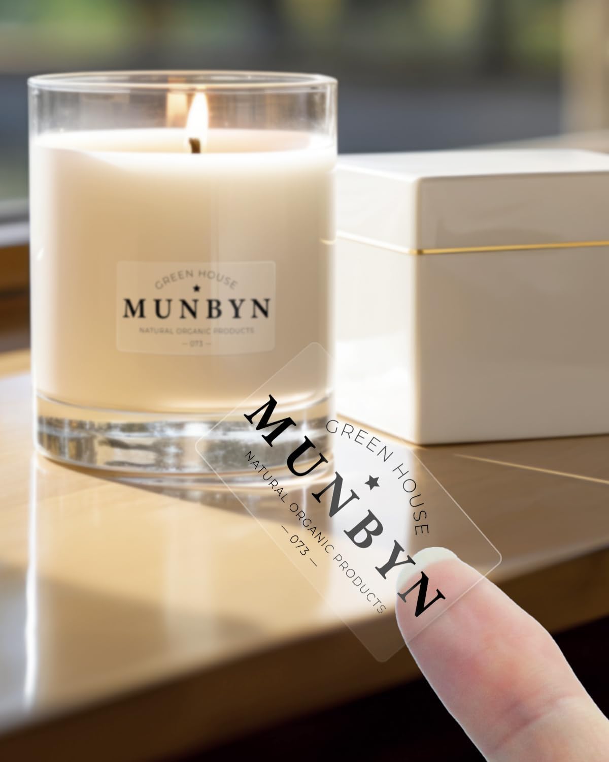 Thumbnail 5 de MUNBYN 57mm x 32mm Transparent Direct Thermal Labels — 1 Roll, 500 Labels