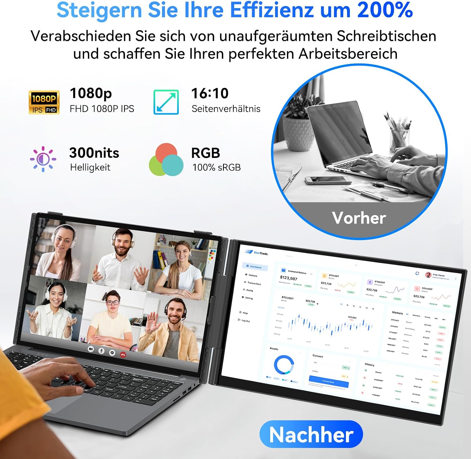 Thumbnail 6 de Blackview SCM8 Laptop Monitor Erweiterung 15,6 Zoll