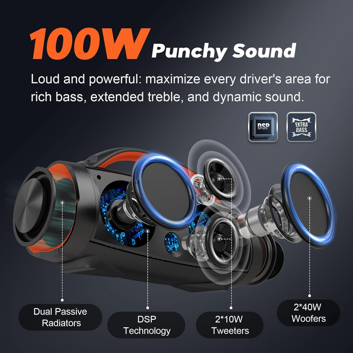 Thumbnail 1 de DOSS Extreme Boom Pro 100W Loud Outdoor Speaker