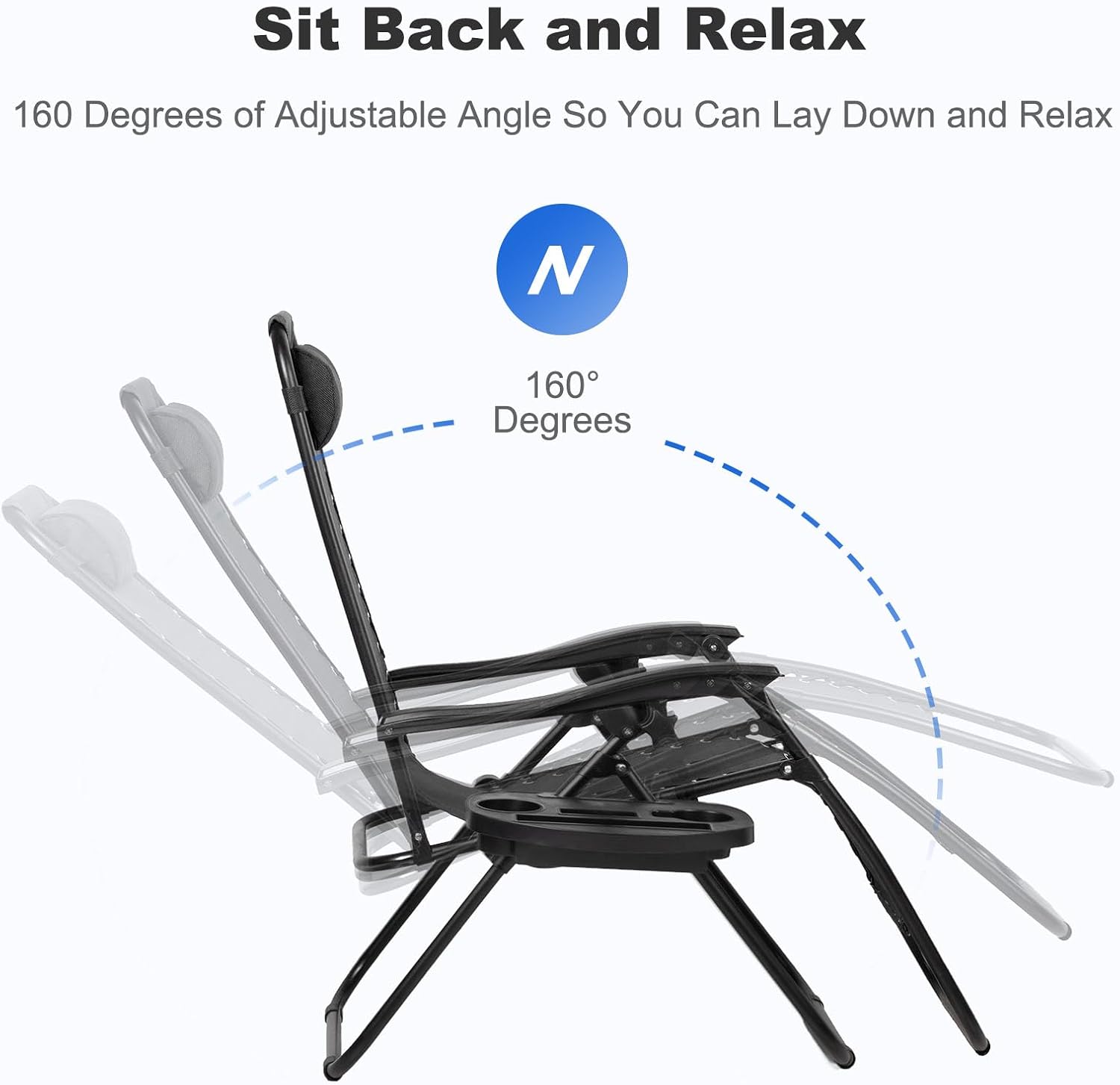 Thumbnail 2 de Nazhura Zero-Gravity Patio Chairs, Set of 2