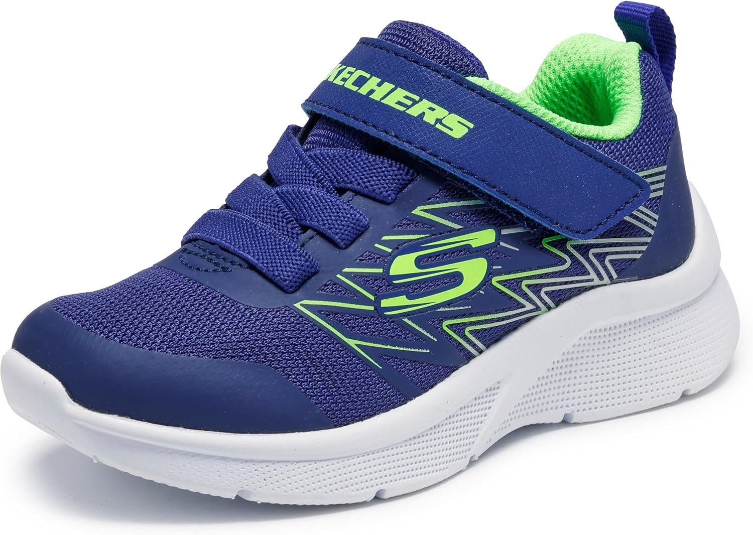 Thumbnail 1 de Skechers Boys Microspec Texlor Sneaker – Black Textile with Silver Trim (3 UK)