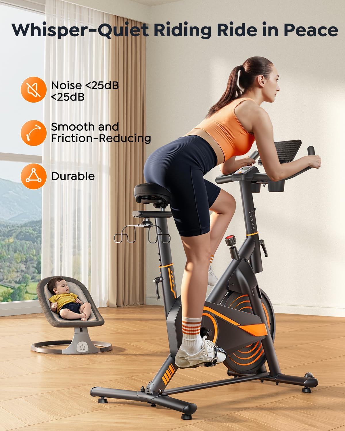 Thumbnail 4 de Burever Exercise Bike with LED Display