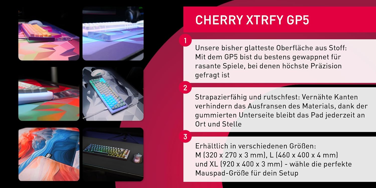 Thumbnail 5 de CHERRY XTRFY GP5 XL Gaming-Mauspad (920 x 400 x 3 mm) – glattes Speed-Pad in Litus Pink