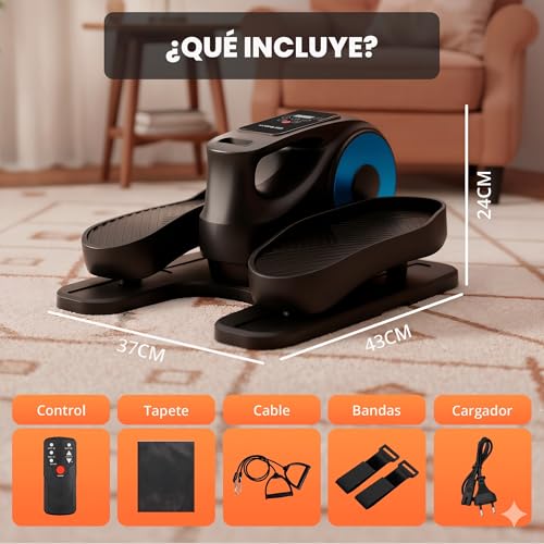 Detalle 2 de JUPPLIES Mini Elíptica Eléctrica para Personas Mayores: 12 Velocidades, Control Remoto y Pantalla LED