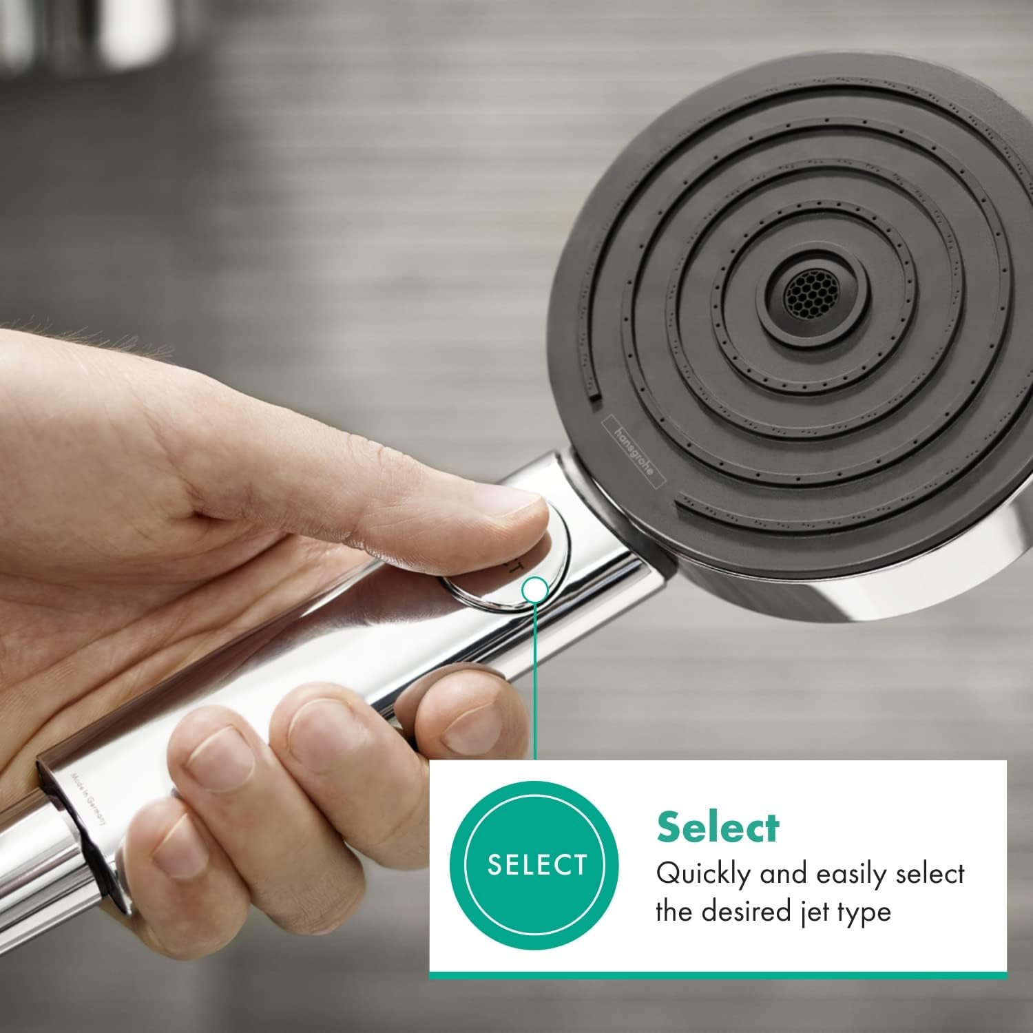 Thumbnail 5 de hansgrohe Pulsify Select S – wassersparender Duschkopf, 6,9 l/min, 3 Strahlarten, 105 mm