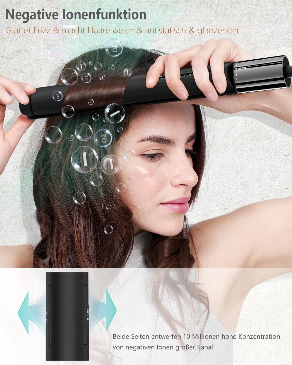 Thumbnail 2 de KUSNCA Ionen Glätteisen LCD 110–230 °C (2-in-1: glätten & locken) mit 25-mm-Keramikplatten