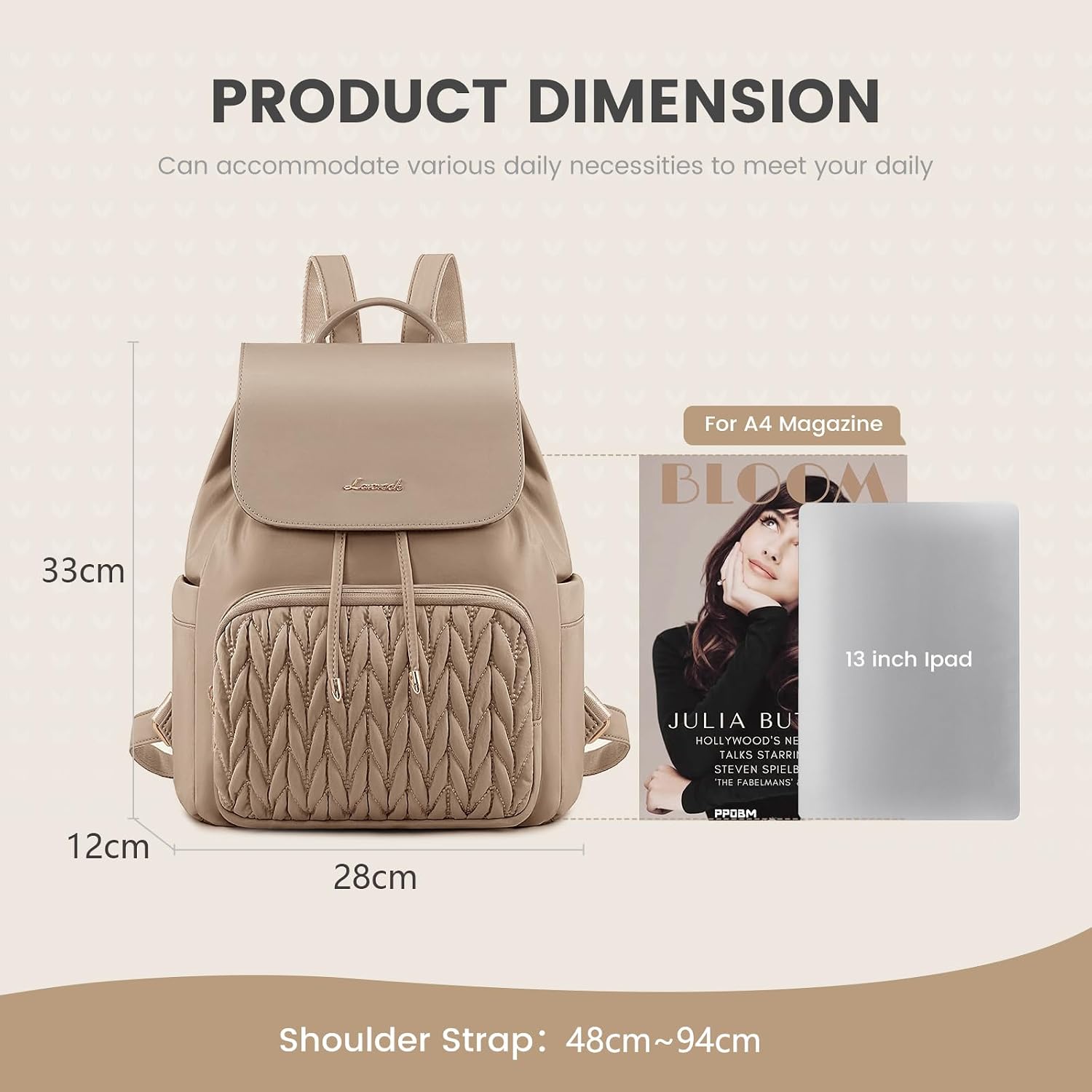 Detalle de LOVEVOOK Rucksack Bag for Women 0.6 kg