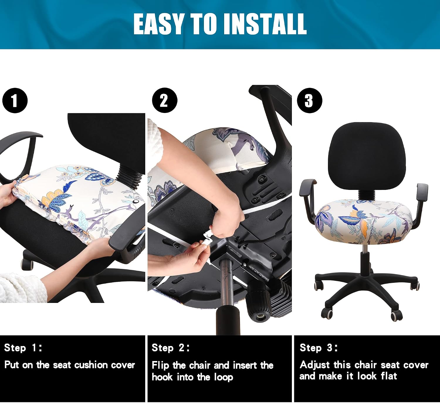 Thumbnail 6 de Smiry Office Chair Cover in Polyester-Spandex