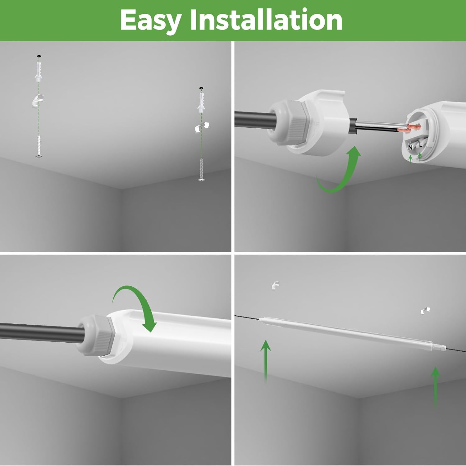 Detalle 2 de zemty 3FT LED Batten Lights 24W