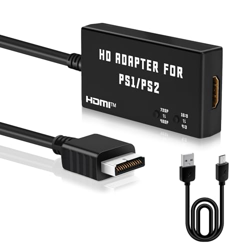 Detalle de McBazel Adaptador PS1/PS2 a HDMI: Convertidor HDMI para PS1/PS2 con 4:3/16:9 y 480p/720p