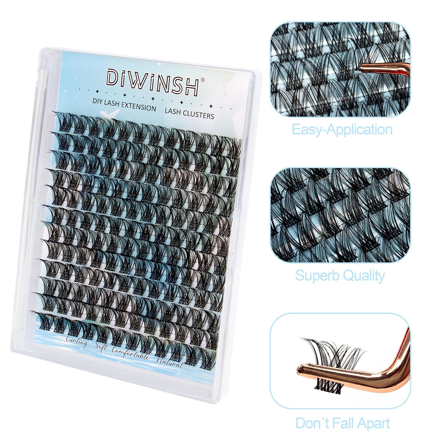 Thumbnail 1 de DIWINSH Cluster Wimpern 14 mm DIY