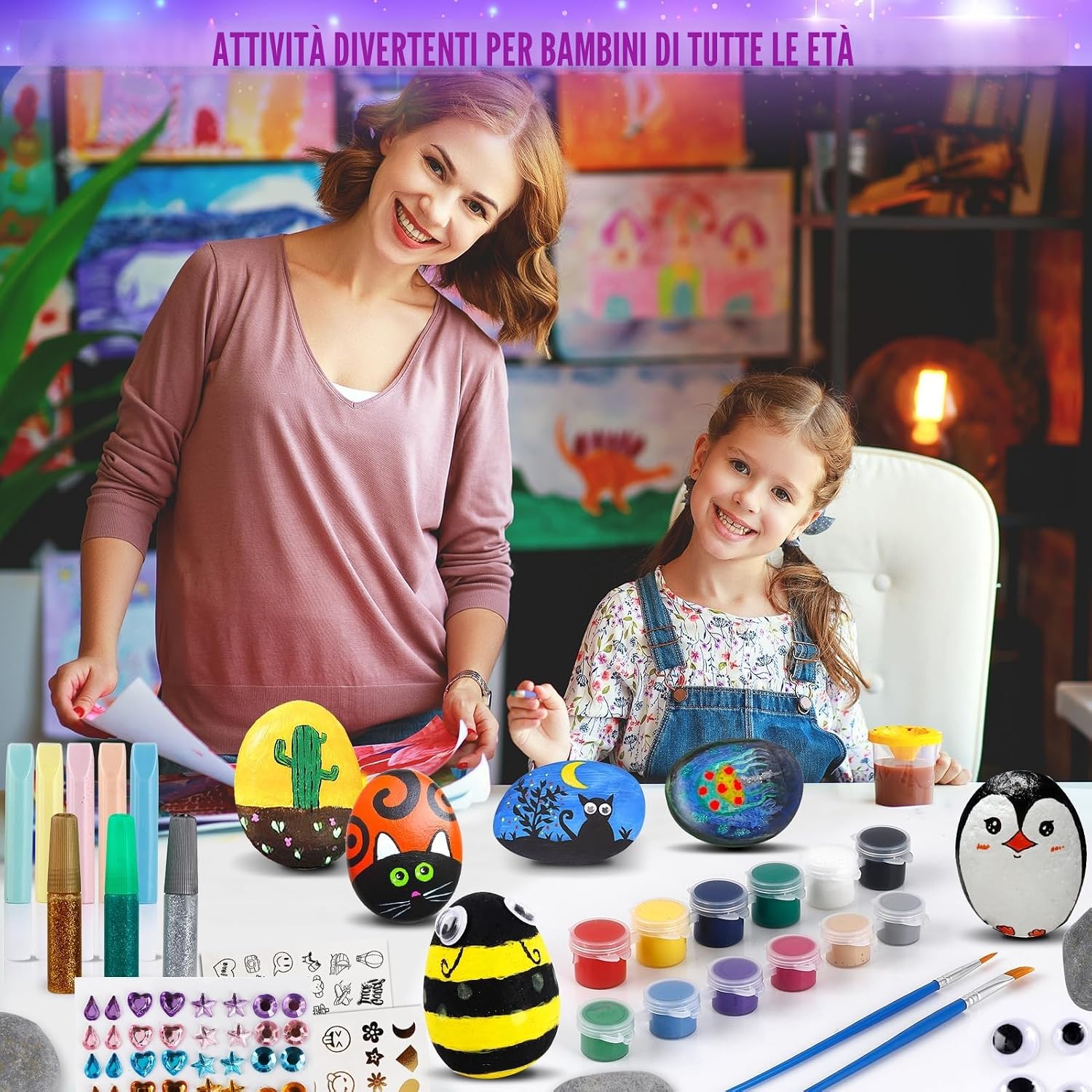 Thumbnail 5 de Kit Sassi da dipingere per bambine 4-9 anni 🎨
