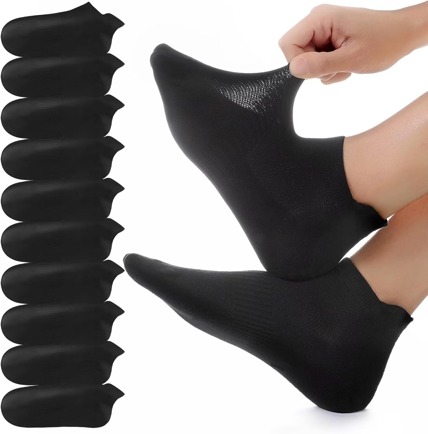 Detalle de YouShow Cotton Trainer Socks 10 Pairs – Ankle Sports Socks for Men and Women