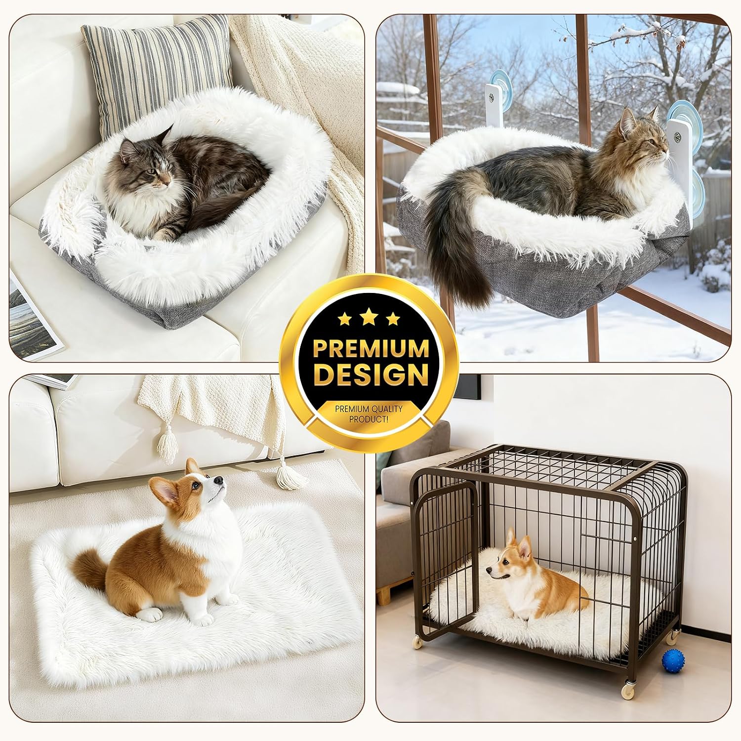 Thumbnail 4 de MAIYADUO weiches, waschbares Katzenbett 2-in-1 (falten & als Schlafsack nutzen) 42 x 36 cm
