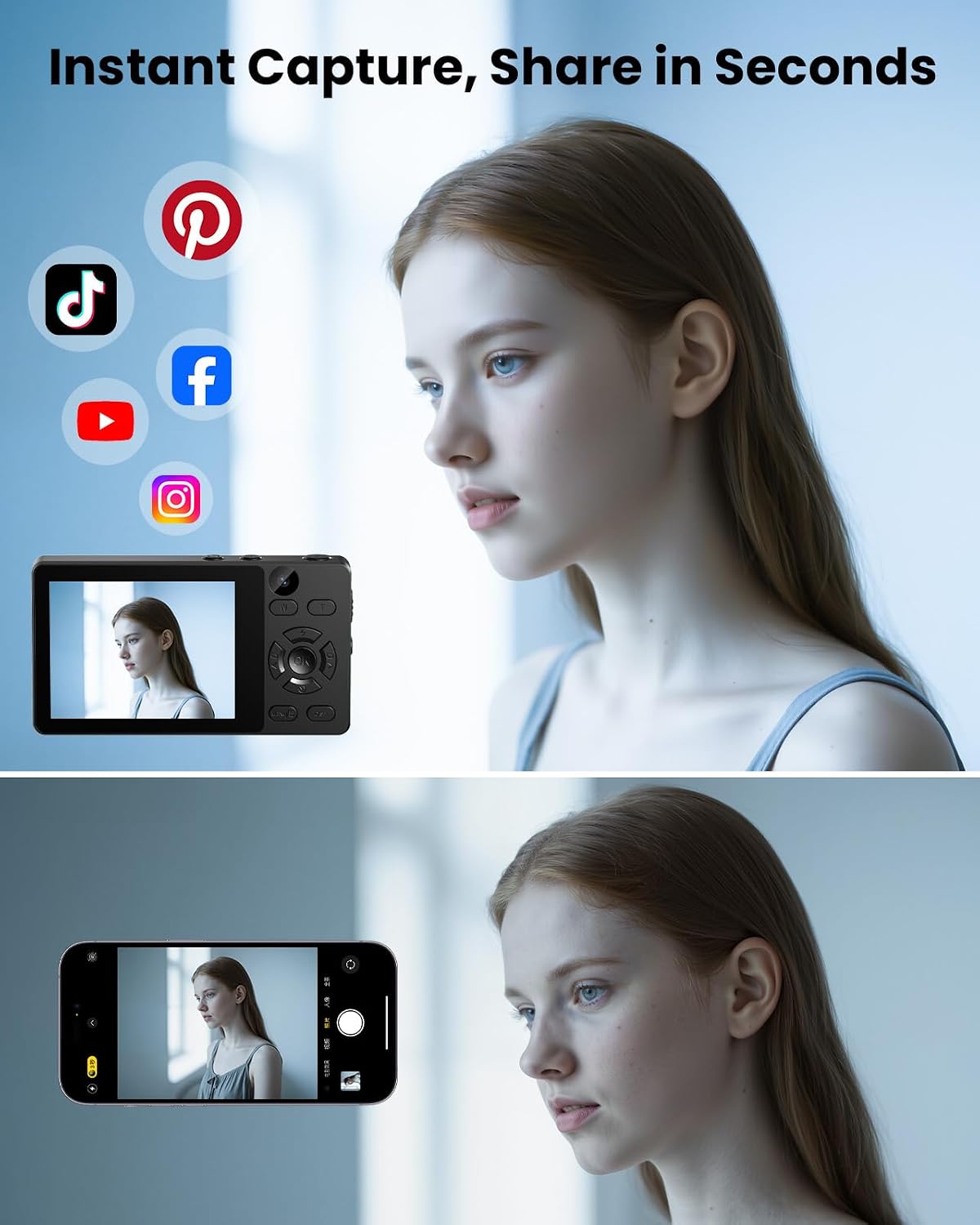 Thumbnail 4 de Digital Camera 64MP Compact 4K with 32GB