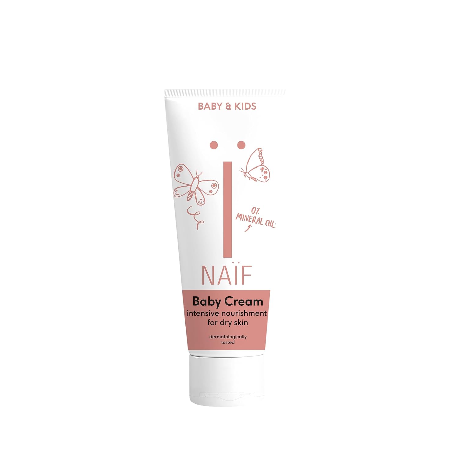 Detalle de Naïf Nährende Pflegecreme (75 ml) für Baby und Kind – vegan, ohne Mikroplastik, Mineralöle und Parabene