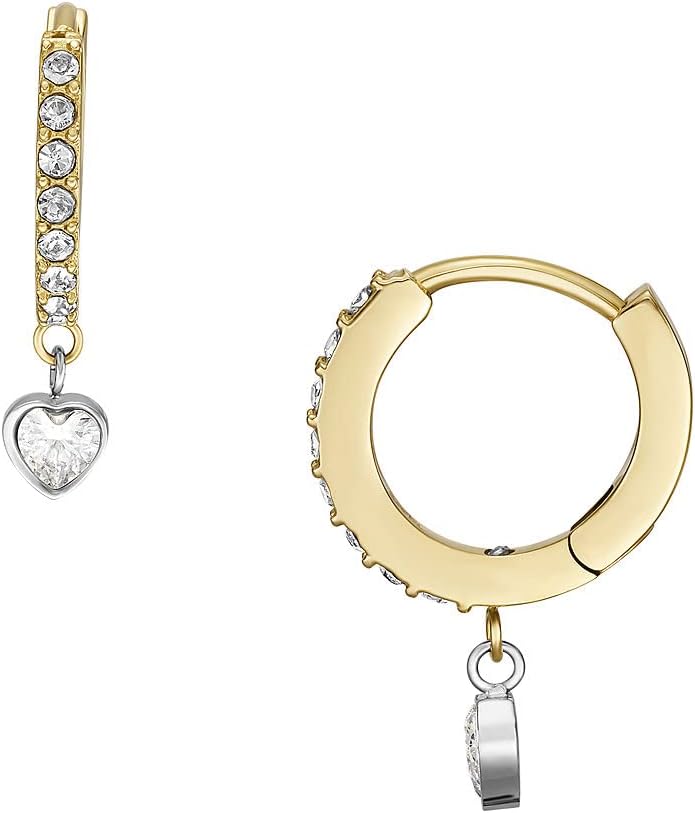 Thumbnail 4 de Fossil Damen Ohrringe aus goldfarbigem Edelstahl mit Ringverschluss – polierte Oberfläche