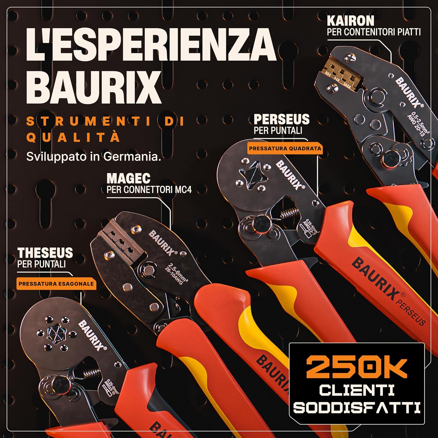 Thumbnail 5 de BAURIX Pinza per crimpare MC4 [2,5-6mm²] – Strumento affidabile per connettori solari MC4