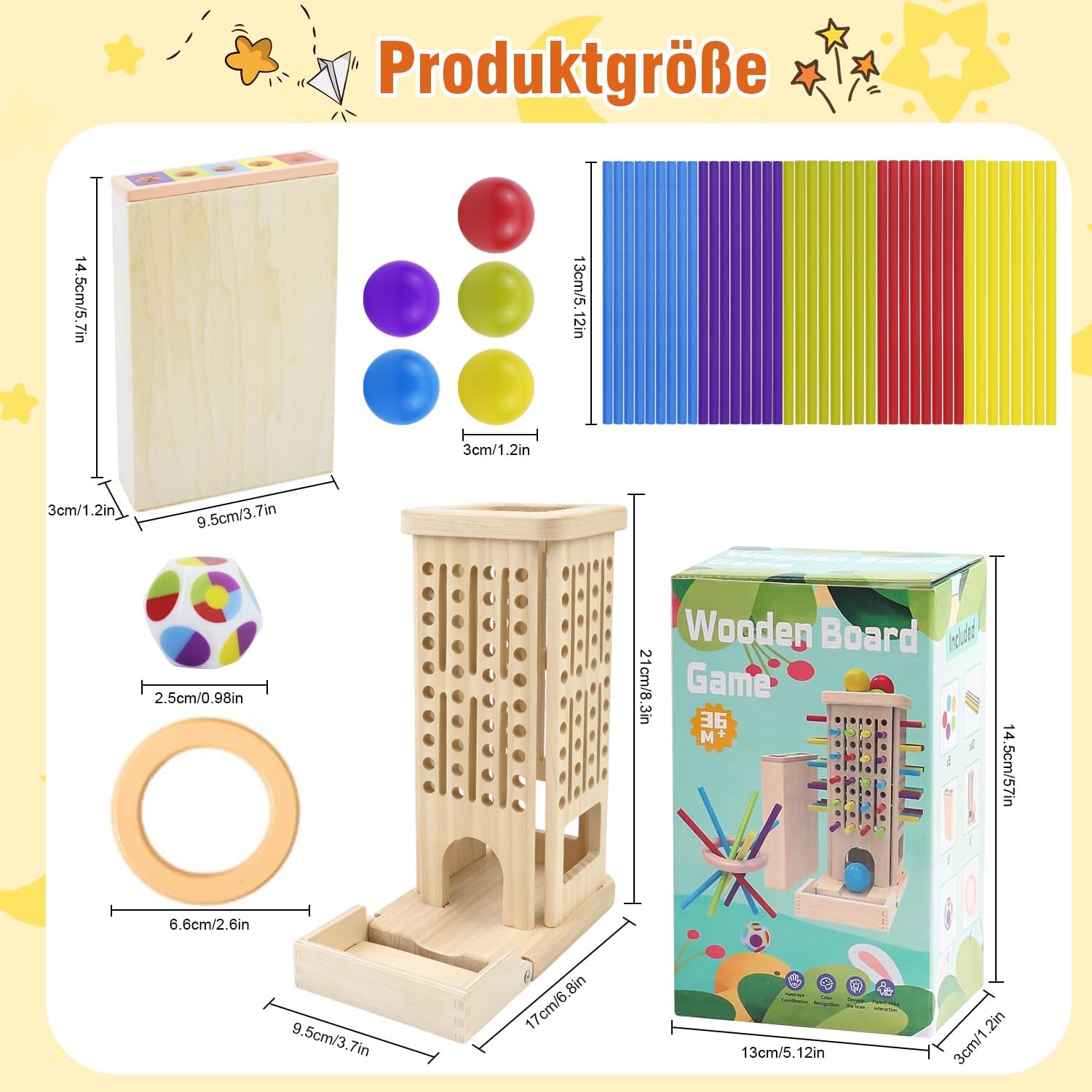 Detalle de Montessori Holz Spielbrettspiel 3-5 Jahre