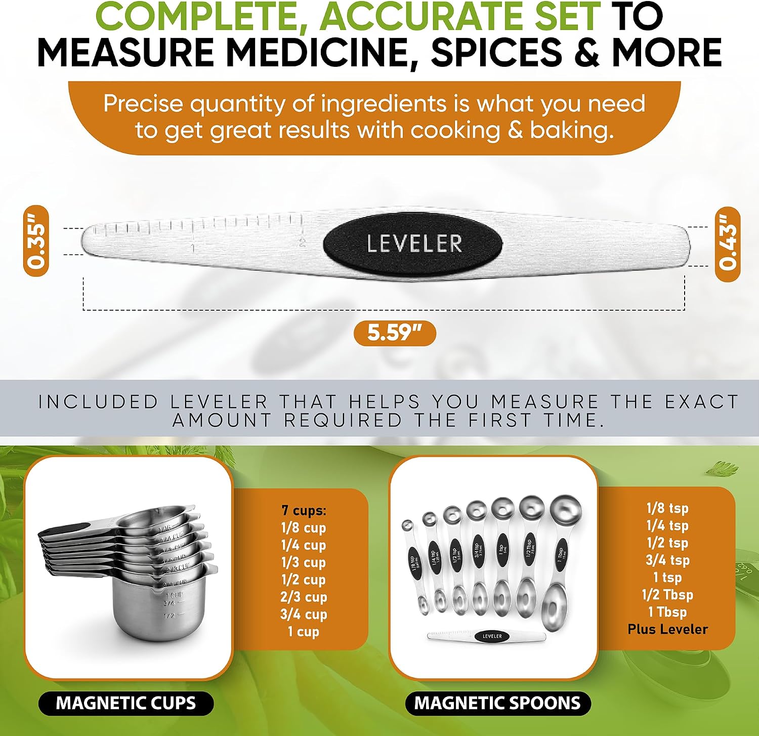 Thumbnail 5 de Spring Chef Magnetic Measuring Cups Set, 15-piece ⚖