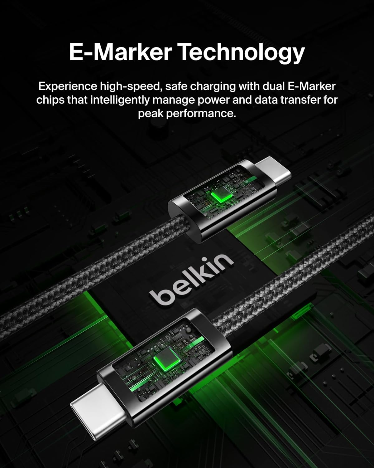 Thumbnail 4 de Belkin BoostCharge USB-C to USB-C Cable (3.3ft) — 240W, Braided Durability for Fast Charging & Data