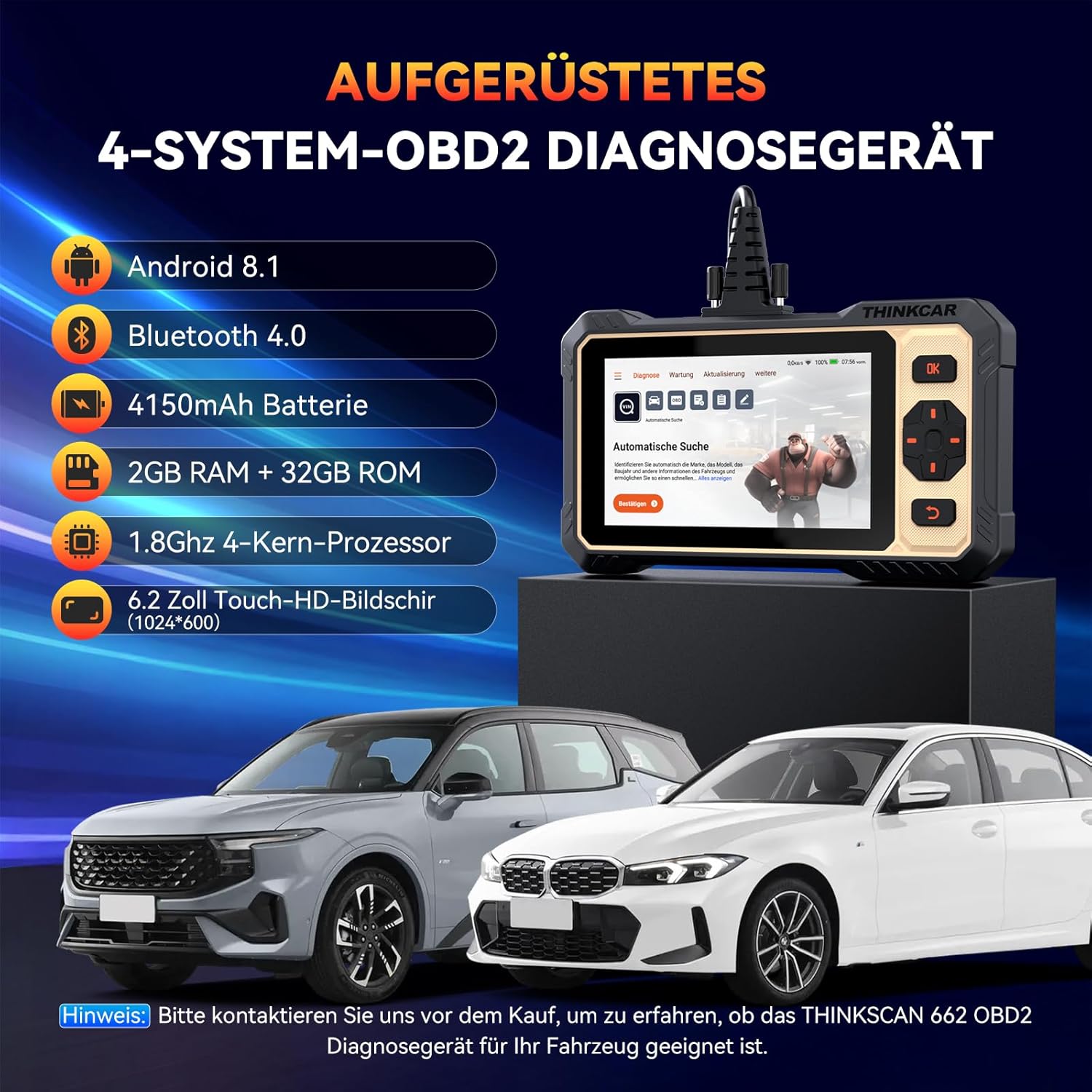 Thumbnail 1 de ThinkScan 662 OBD2 Diagnosegerät 4150mAh 📟