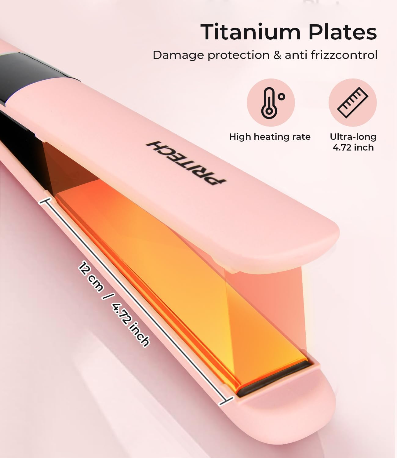 Detalle 2 de Titanium Hair Straightener with Floating Plates 230℃, 60min Auto Shut-Off