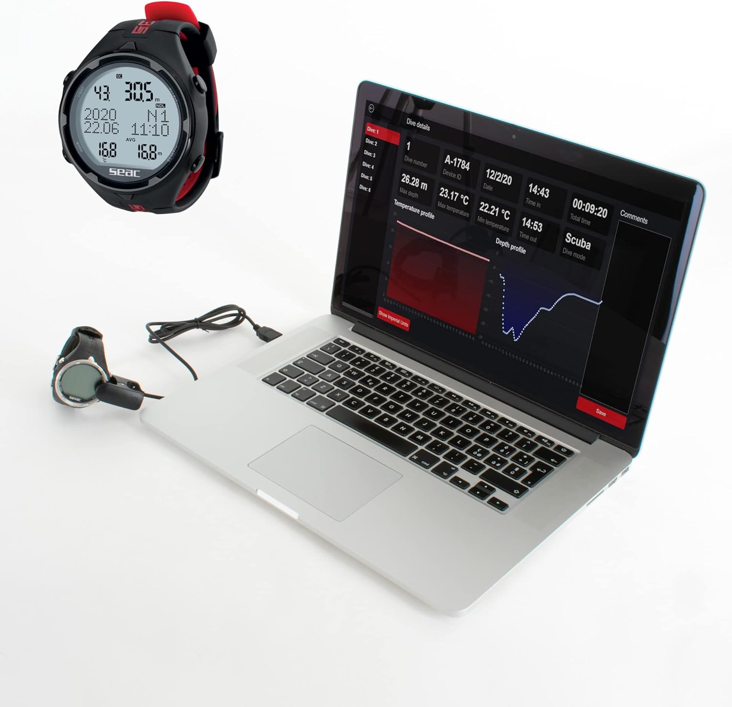 Thumbnail 2 de SEAC Action : ordinateur de plongée pour plongée, apnée et mode planification