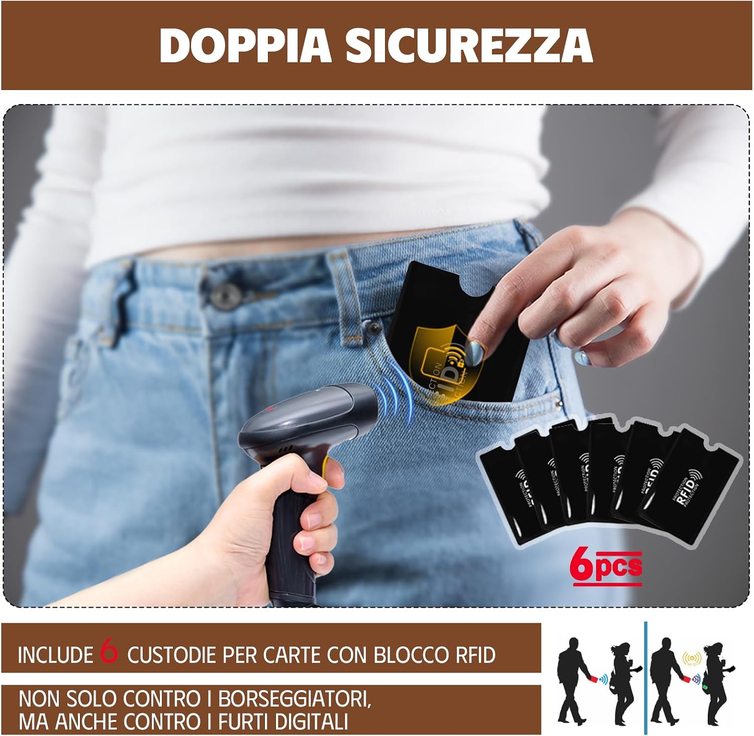 Thumbnail 5 de Zaino antifurto da Donna elegante e convertibile con protezione RFID e pochette abbinata