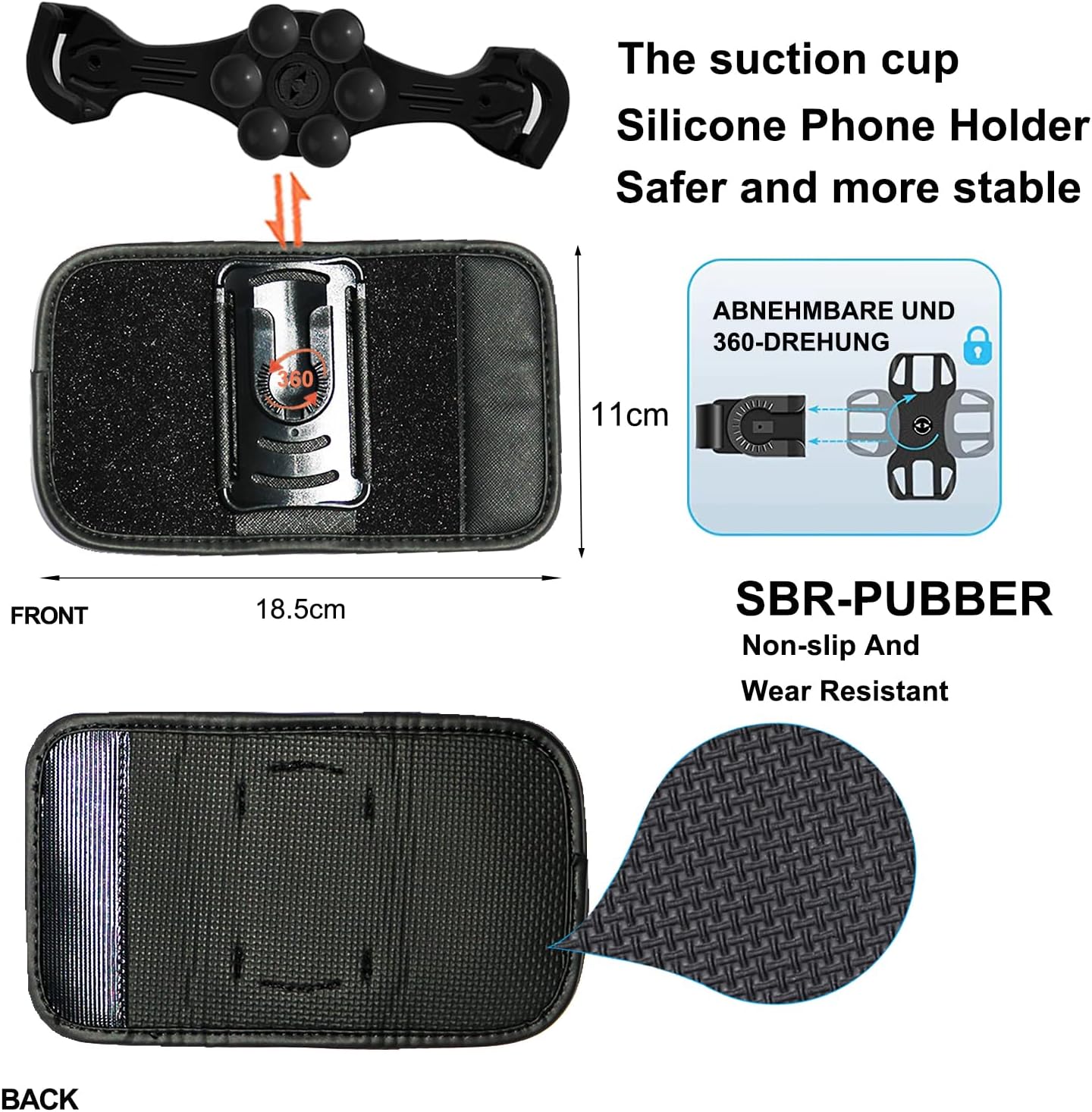 Thumbnail 2 de TOOLIN Phone Holder for Backpack Strap – 360° Rotating Clip