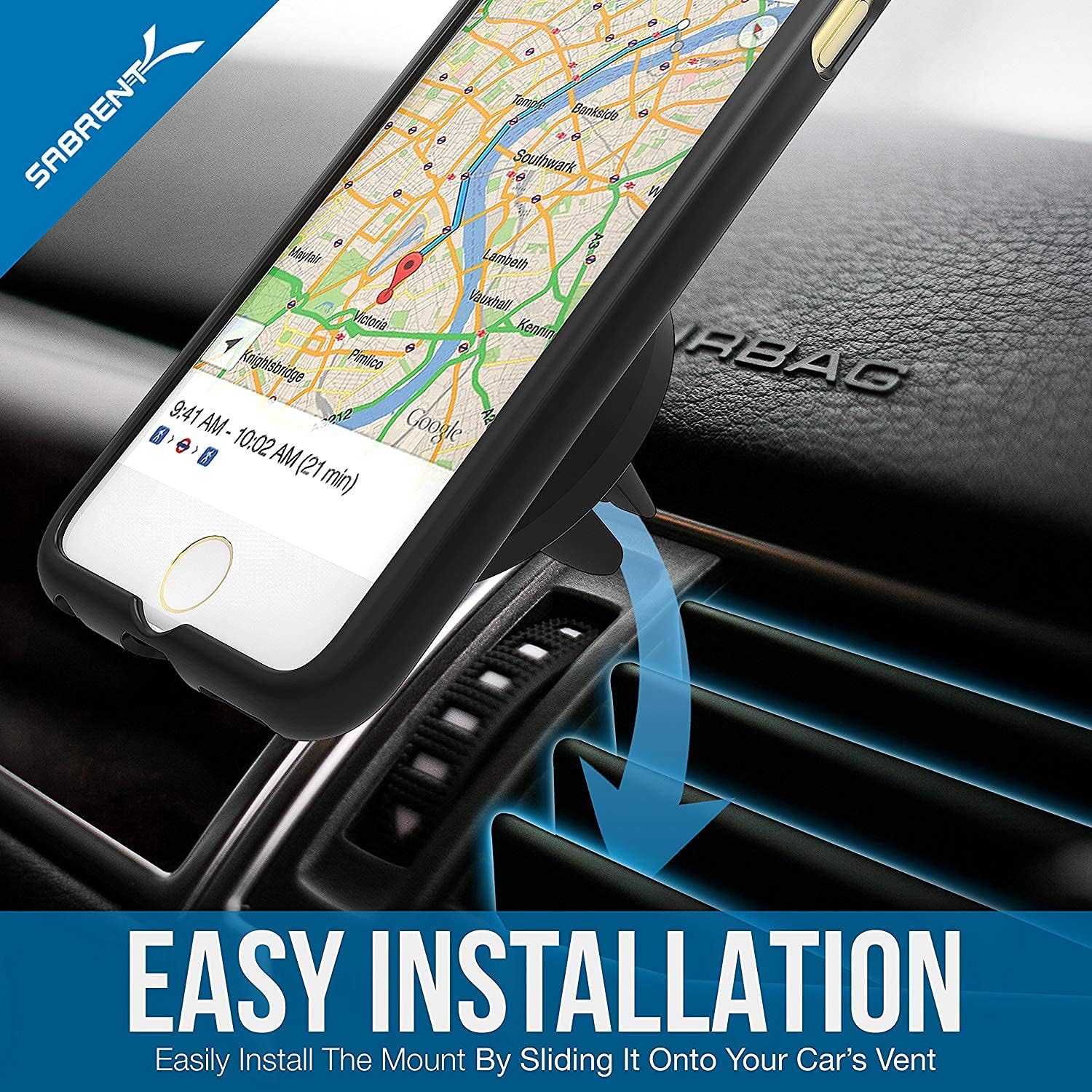 Thumbnail 3 de Magnetische Handyhalterung fürs Auto (KFZ) mit 360°-Kugelkopf – ultrakompakter Lüftungshalter, universal für Smartphone