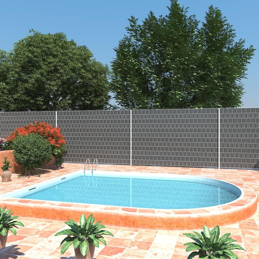Thumbnail 1 de SONGMICS GPJ50GY Strisce frangivista in PVC extra spesse 50 m x 19 cm – 25 clip di fissaggio