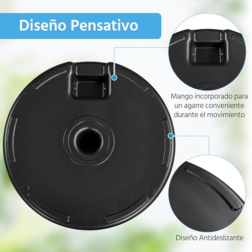 Thumbnail 6 de Yaheetech base per ombrellone da giardino in plastica effetto rattan, riempibile 22L (per pali Ø38/Ø48 mm)