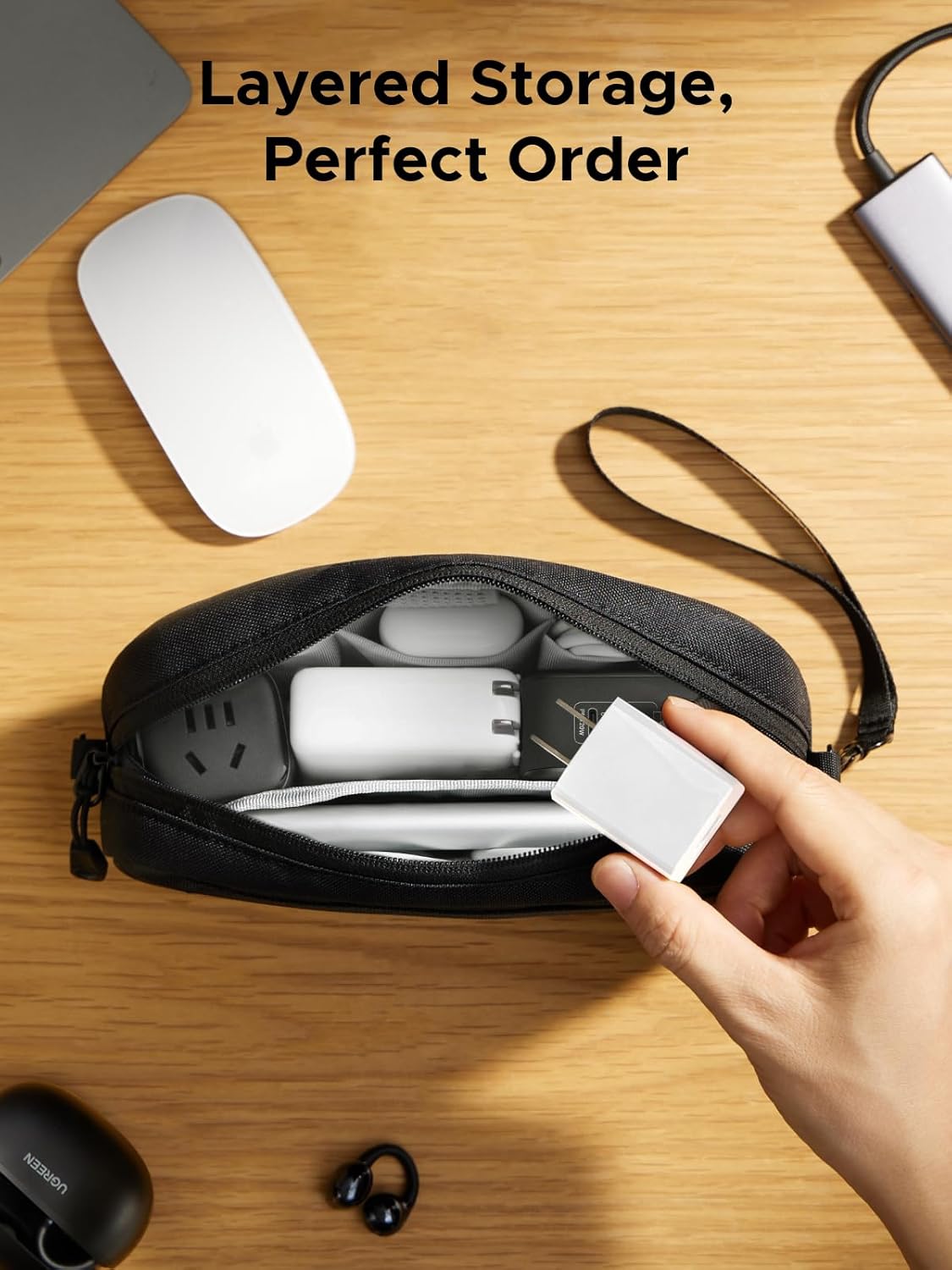 Detalle de UGREEN Travel Tech Pouch S 22.5cm organiser
