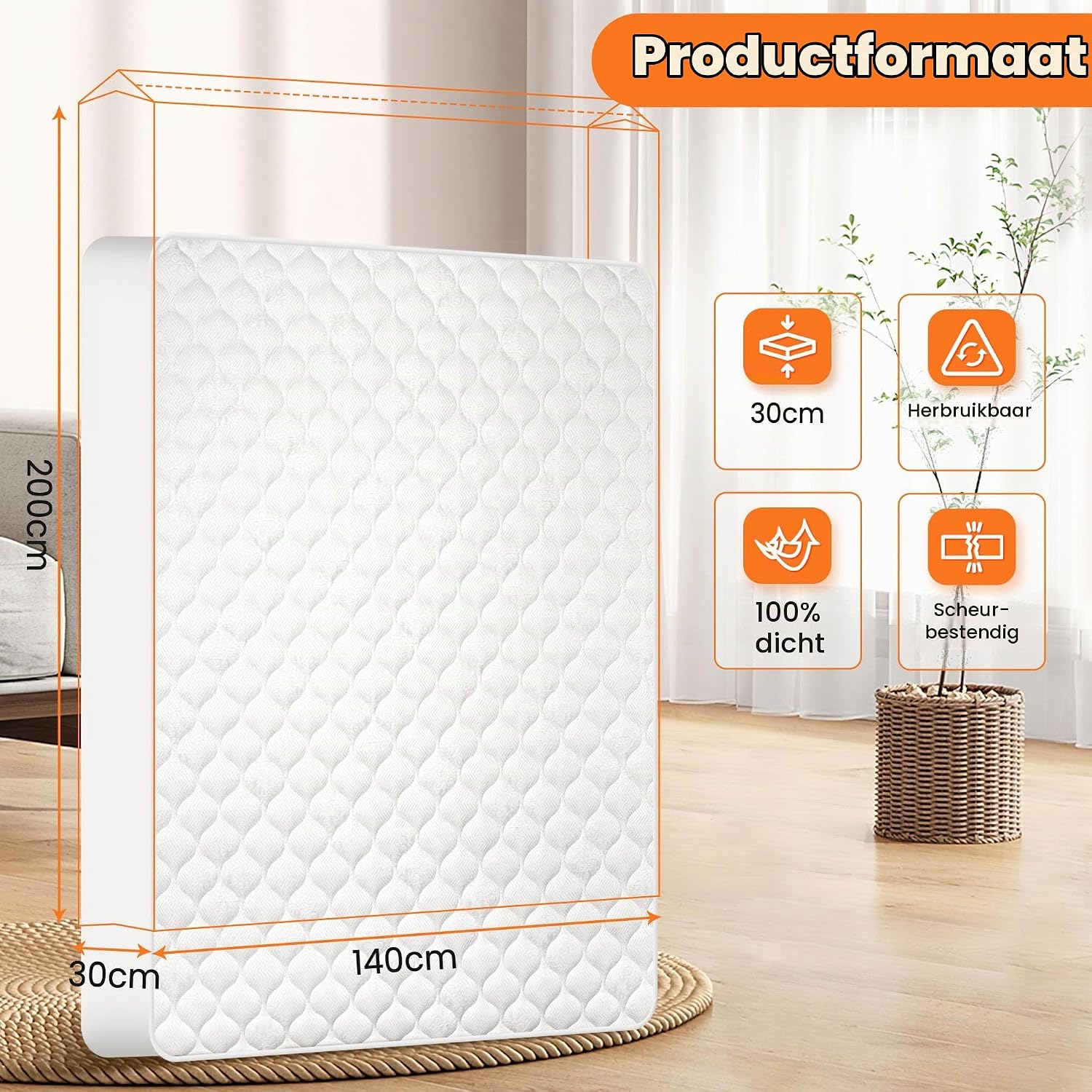 Detalle 2 de Zouway C-0085-01 matrashoes 140 x 200 x 30 cm van polyethyleen