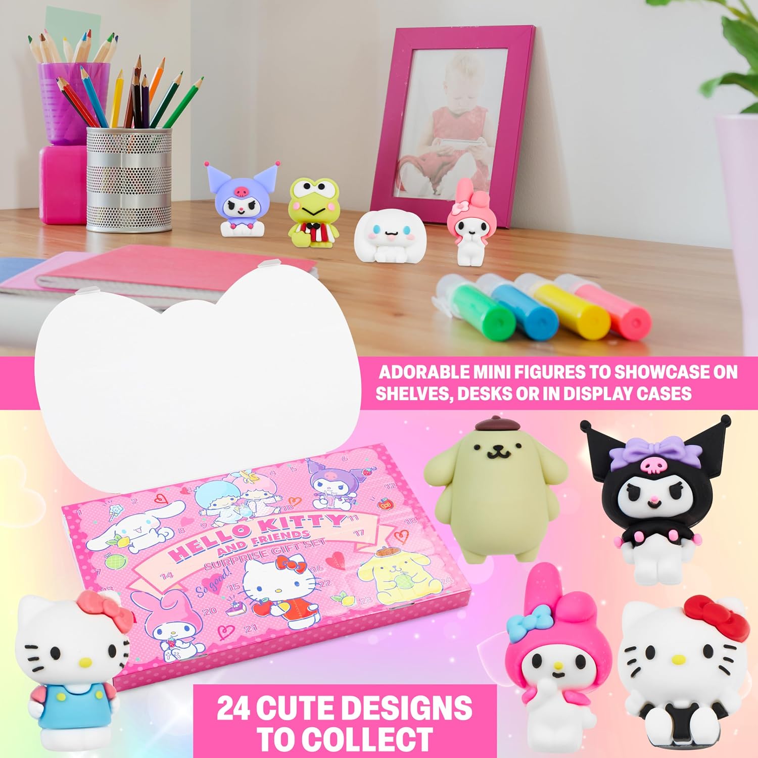 Detalle de Hello Kitty 3537 サンリオ アドベントカレンダー 3Dフィギュア ピンク 24体