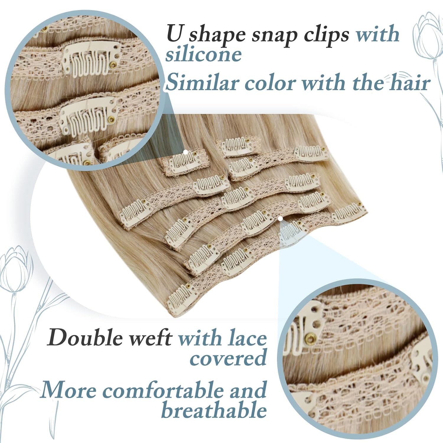 Thumbnail 3 de RUNATURE Echthaar Clip Blond 45 cm