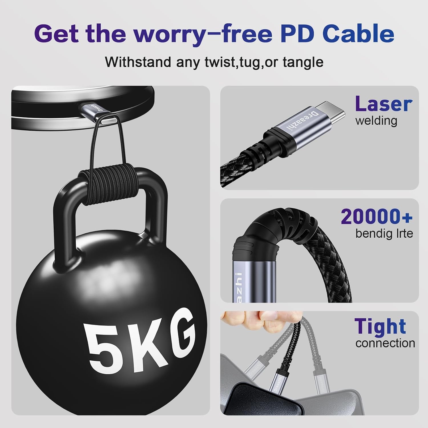 Thumbnail 5 de Dreaazhi USB C Data Cable 0.5m, USB 3.1 Gen 2