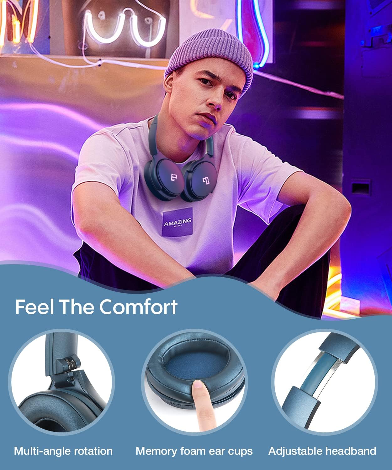 Detalle de INFURTURE H1 Wireless ANC headphones with 90H