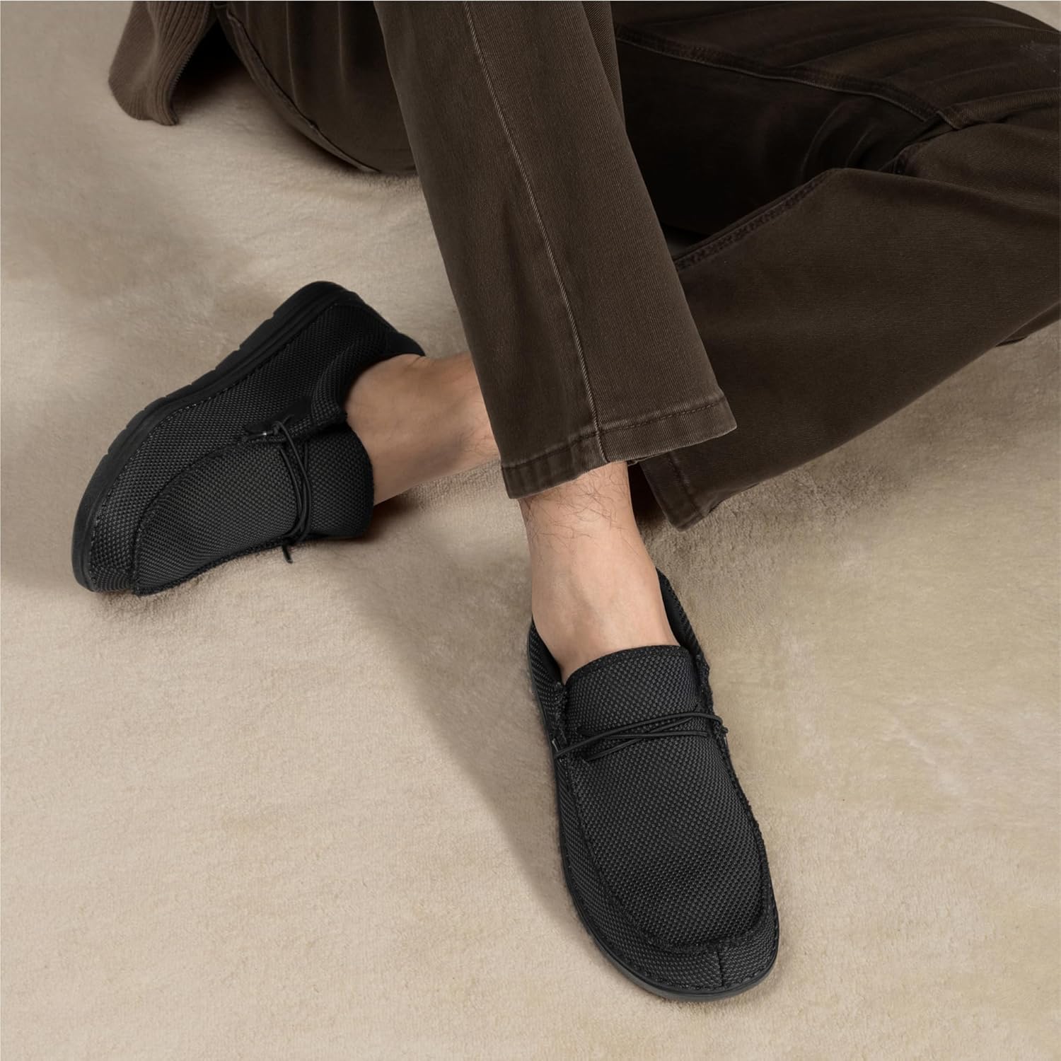 Detalle de Bruno Marc Men's Casual Slip-on Loafers with Stretch Knit Upper