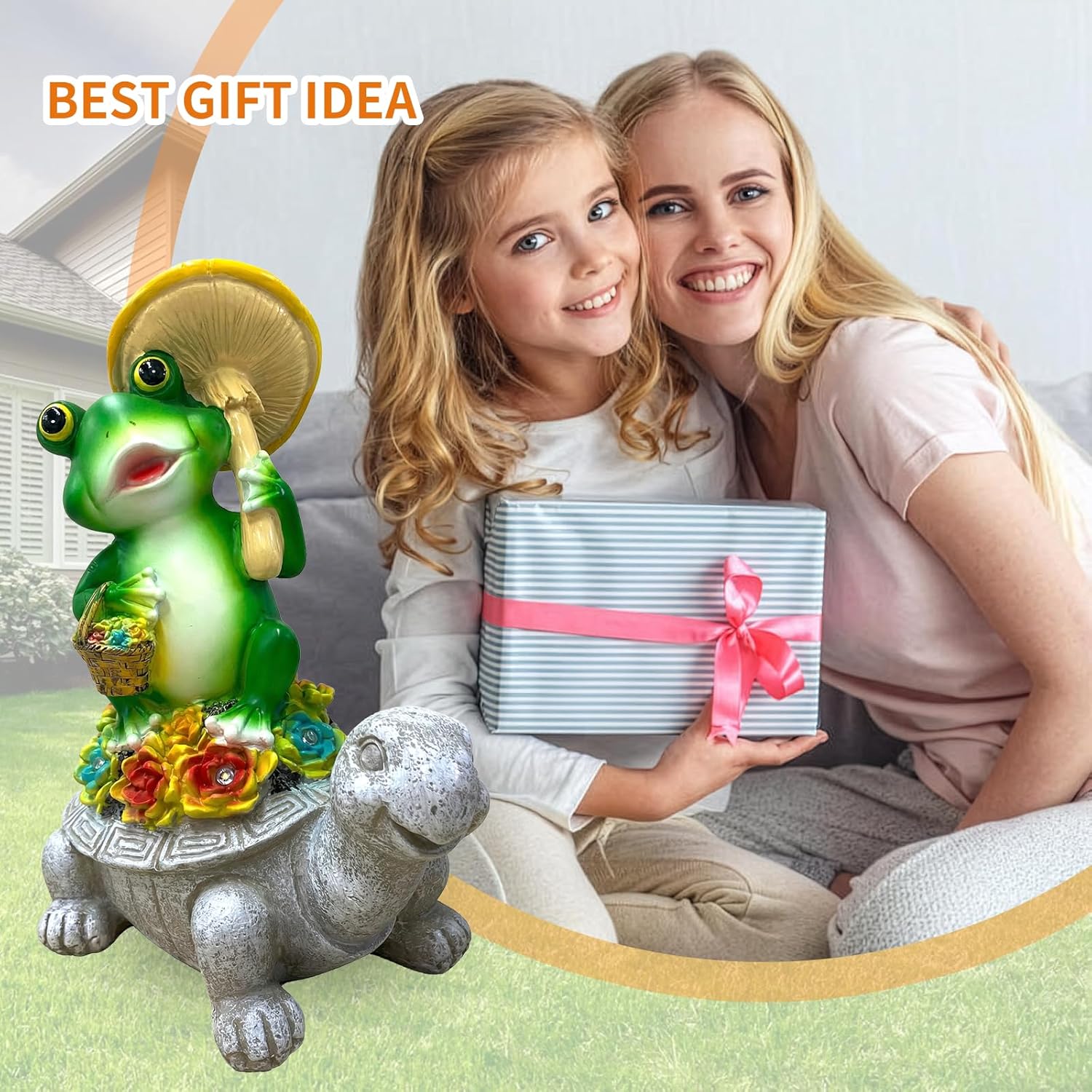 Detalle de 2026 Unique Solar Turtle Garden Statue with LED Lights, Succulent Details & Waterproof Design