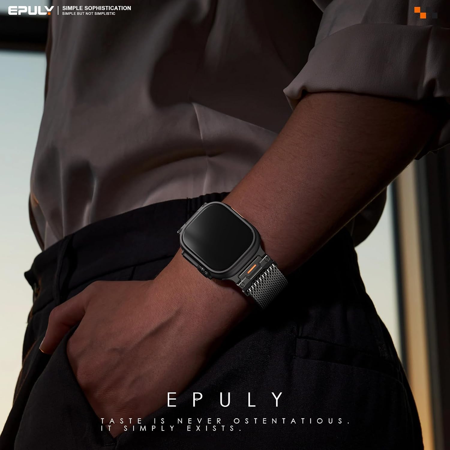 Thumbnail 6 de EPULY Metal Milanese Loop for Apple Watch Ultra & Varied Sizes – Magnetic Clasp, 24mm Wide