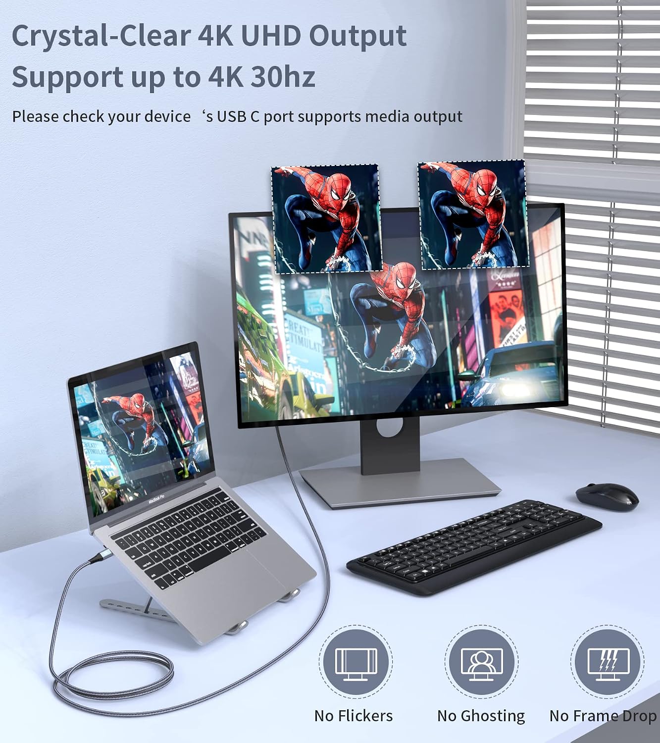 Thumbnail 1 de SWECENT 4K USB-C to HDMI Cable (2m) with Plug and Play and HDCP 2.2