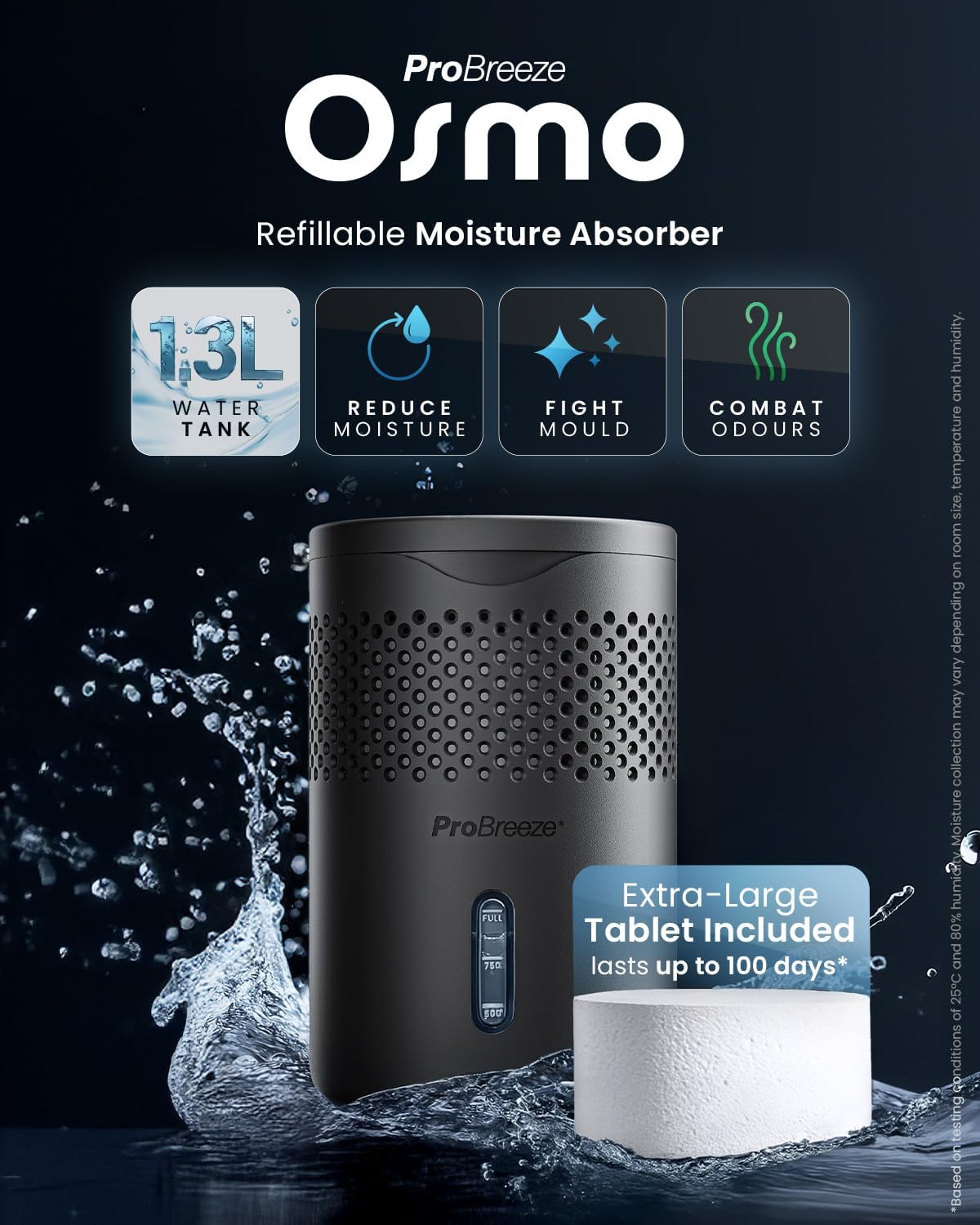Detalle 2 de Pro Breeze Osmo Dehumidifier 700g refillable tablet