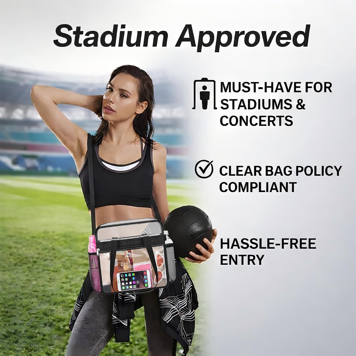 Thumbnail 1 de Oraben Clear Tote Bag Stadium Approved 12x12x6