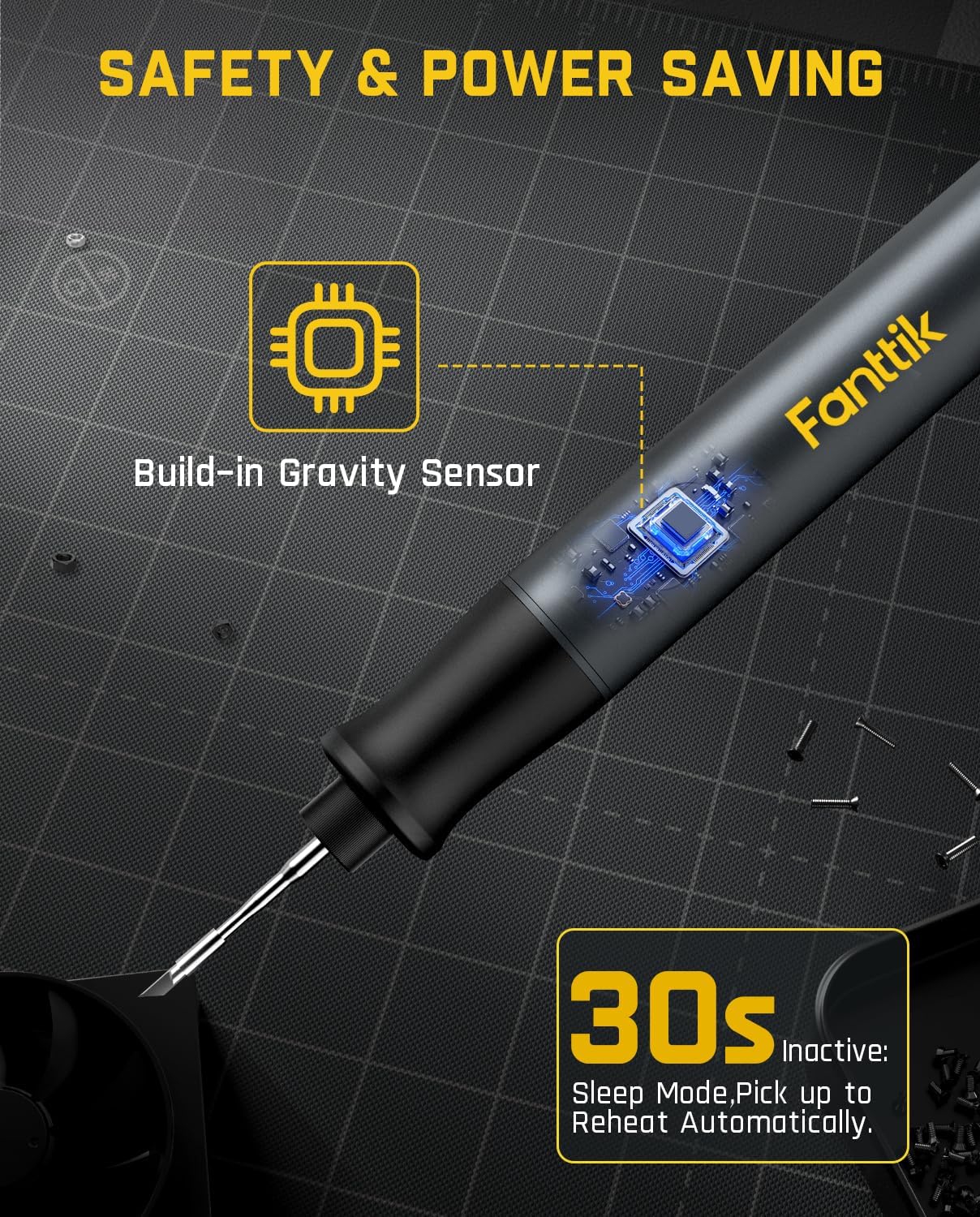 Thumbnail 6 de Fanttik T1 Max Soldering Iron Kit — Cordless, Fast Heat, 4 Tips and Stand