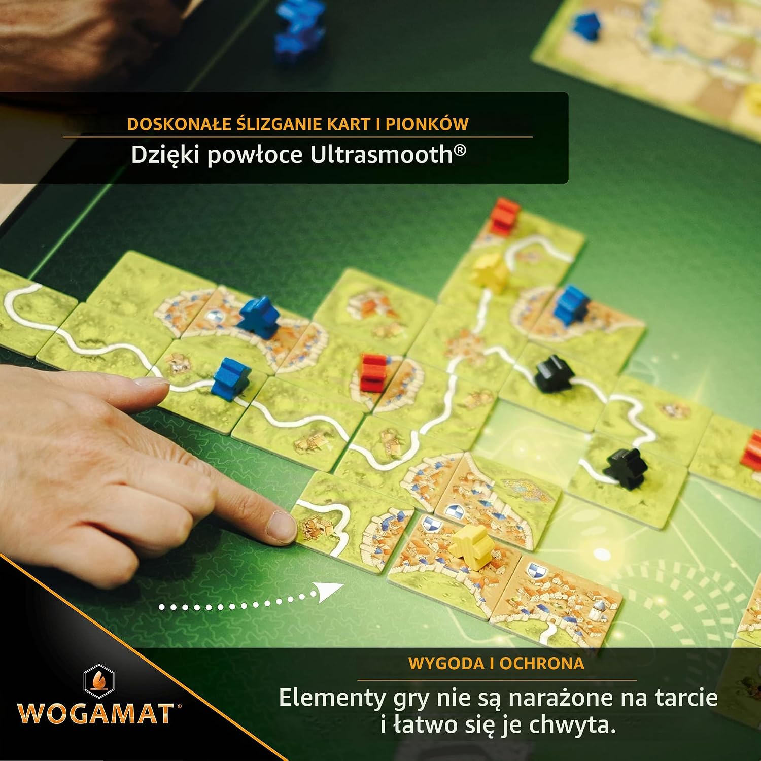 Detalle de WOGAMAT szmaragdowa mata do gier 60 × 100 cm, neopren 3 mm