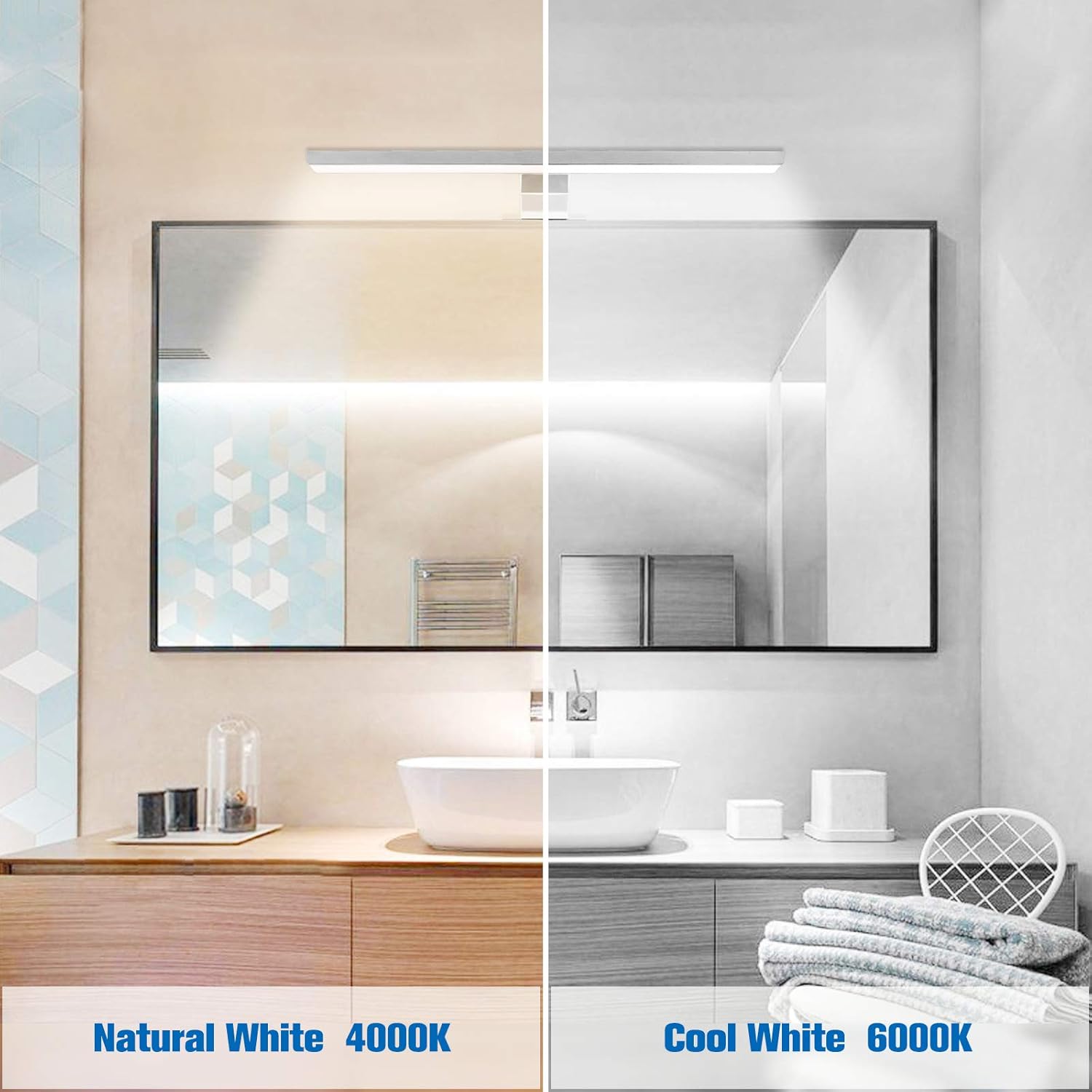 Thumbnail 1 de NIORSUN Lampada Specchio Bagno LED 12W 40 cm con Temperatura Colore Doppia 4000K/6000K, IP44 e 1100Lm