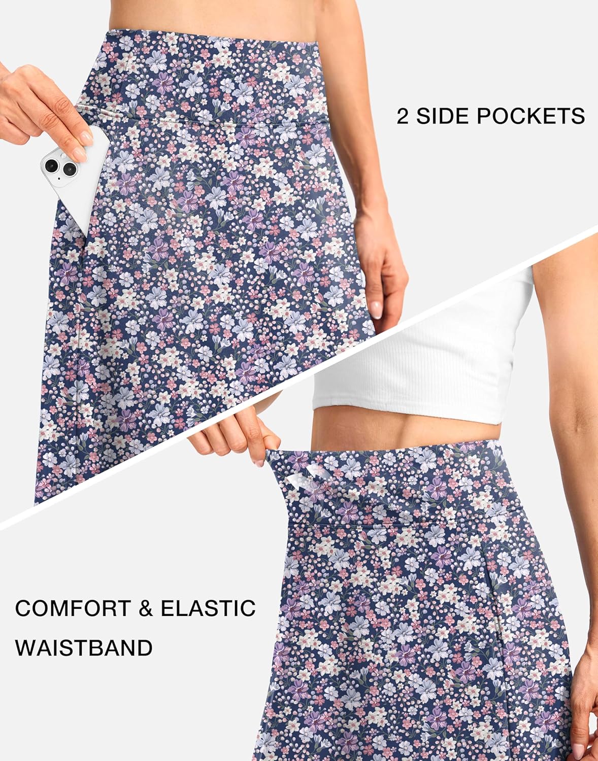 Thumbnail 3 de Viodia 25" Knee Length Long Skorts for Women with Pockets