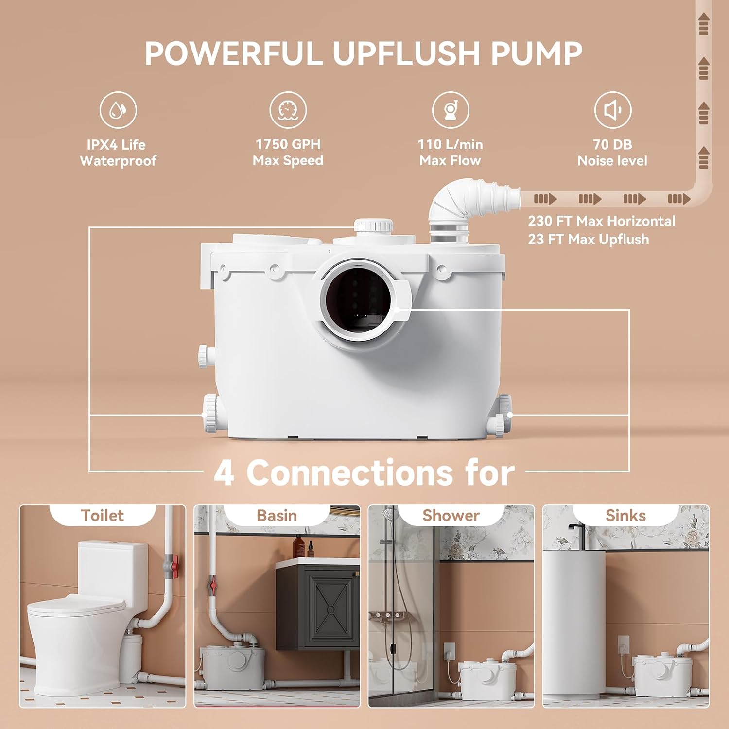 Detalle 1 de Pompa trituratore per WC 500 W, 7 m